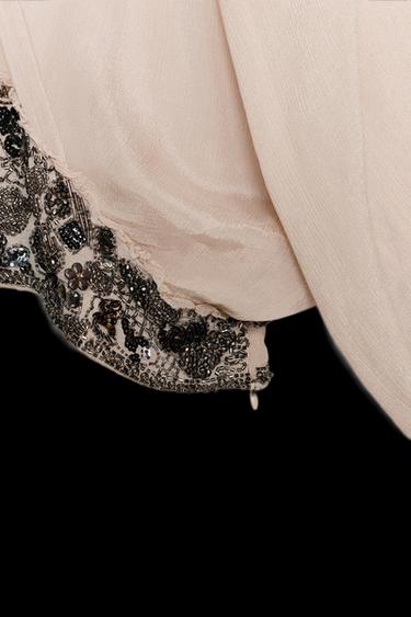 ZW COLLECTION BEADED SASH BLOUSE - Beige-pink by Zara