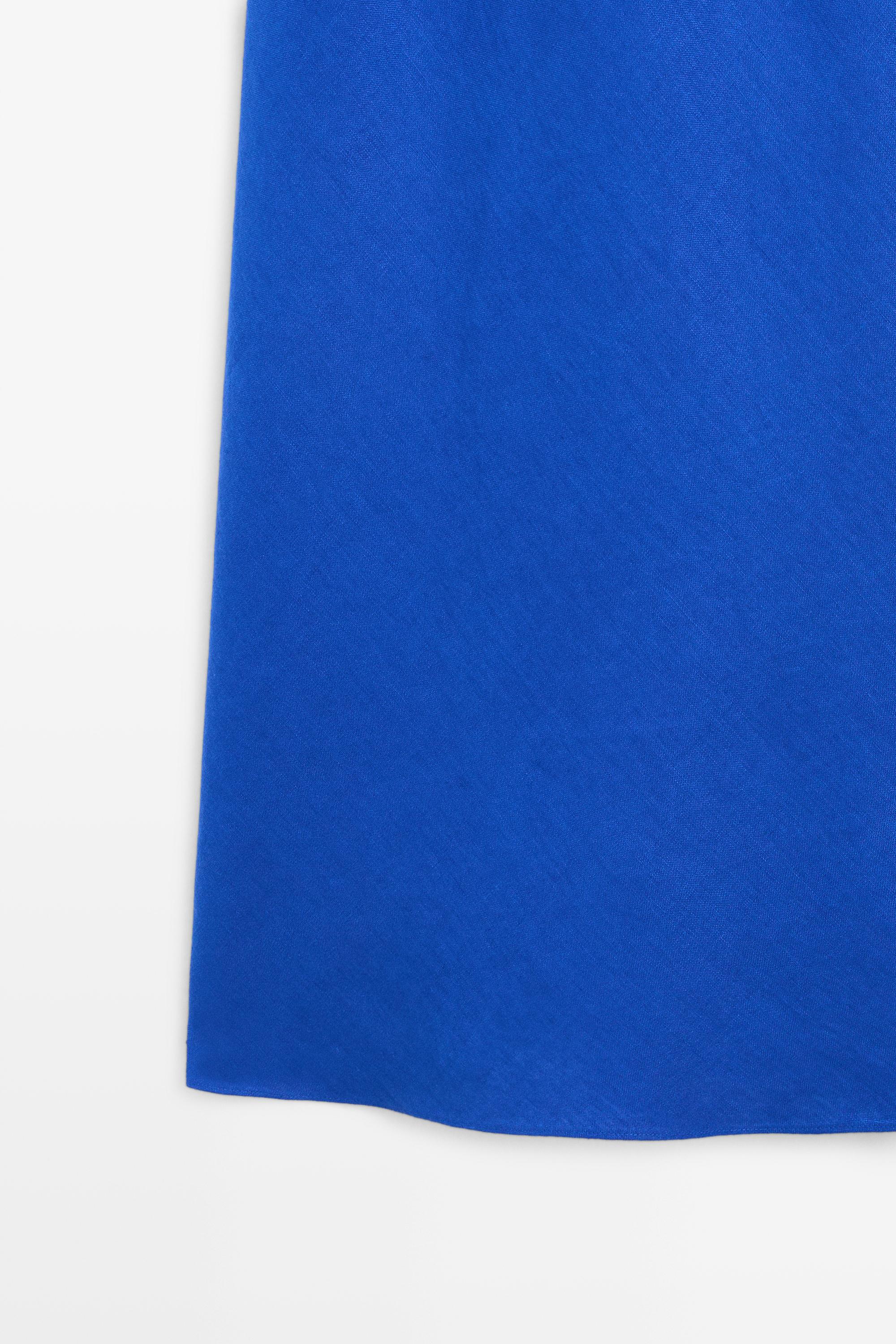 100% linen strap midi dress