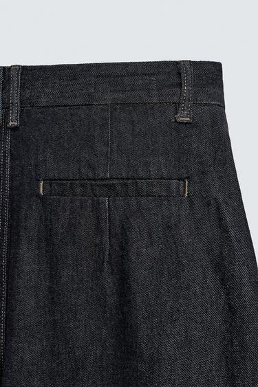 JEAN COUPE LARGE PLIS - Bleu marine de Zara - Image 9