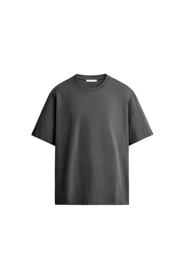 BASIC HEAVYWEIGHT T-SHIRT /03 - Dark anthracite by Zara