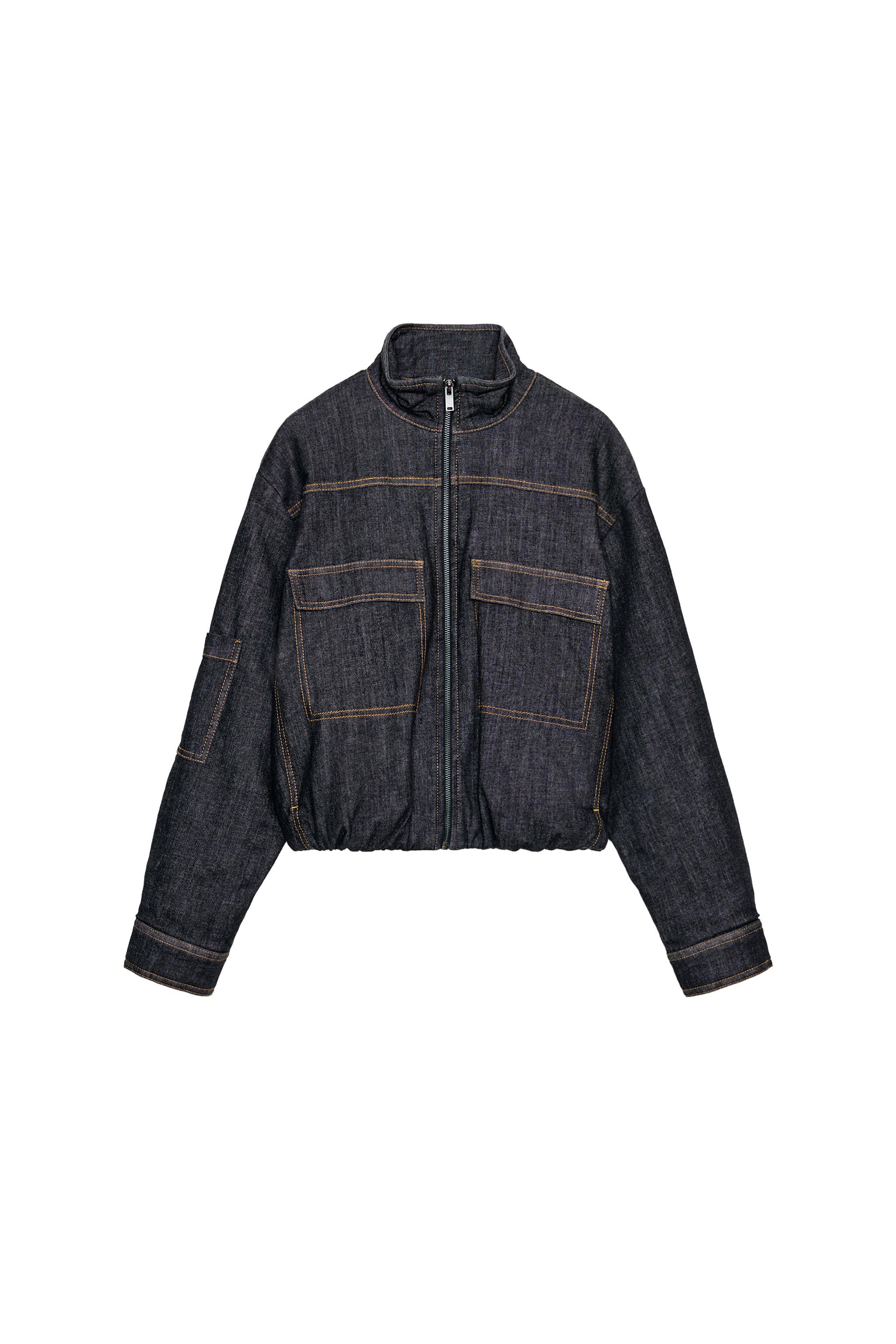ハイネック ボンバー キルティングジャケット - ブラック | ZARA Japan
