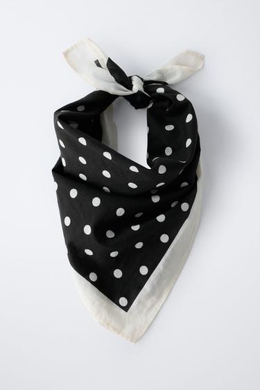 SQUARE POLKA DOT BANDANA - Black by Zara - Image 3