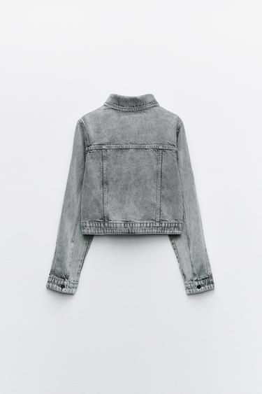 VESTE EN JEAN Z1975 PERLES - Gris de Zara