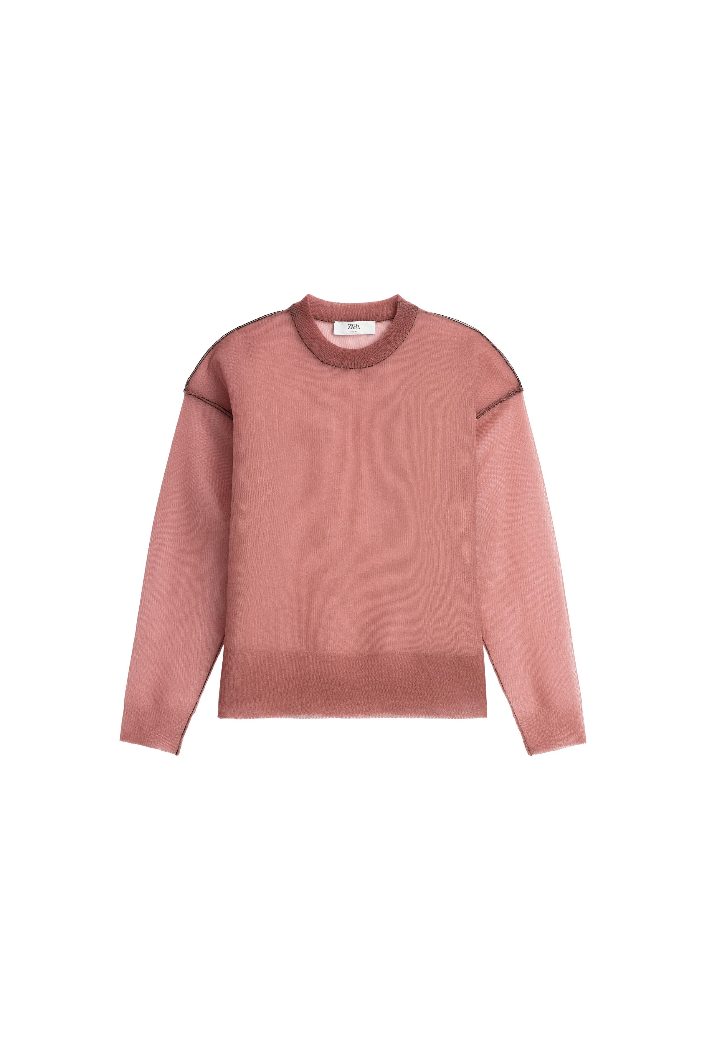 LIMITED EDITION SEMI-SHEER KNIT JUMPER - Mid-pink | ZARA United States