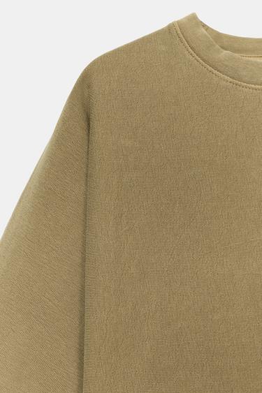 FADED-EFFECT SHORT SLEEVE T-SHIRT - Olive green by Zara - Image 7