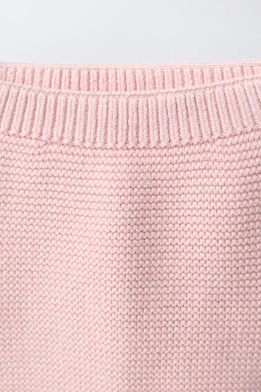 Zara CONTRAST LACE KNIT BOTTOMS - Pastel pink