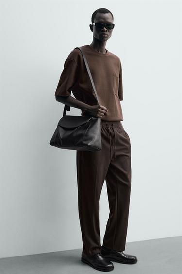 PANTALON JOGGER À TAILLE CONFORTABLE - Chocolat de Zara - Image 4