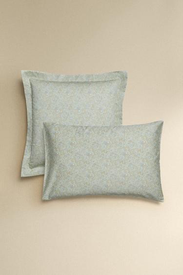 Zara PAISLEY SATEEN PILLOWCASE - Green - Image 0