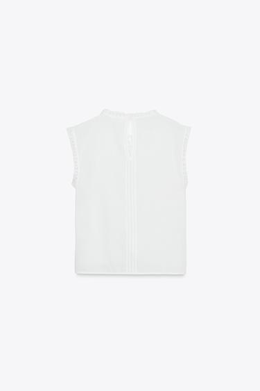 BLOUSE ENTRE-DEUX SANS MANCHES ZW COLLECTION - Blanc cassé de Zara - Image 6