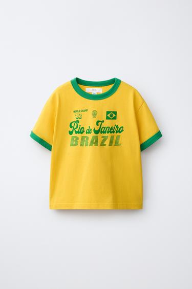 TRIČKO S KONTRASTNÍM NÁPISEM - Žlutá od Zara - Obrázek 0