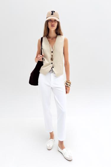 LINEN BLEND TAILORED WAISTCOAT - Light beige by Zara - Image 0