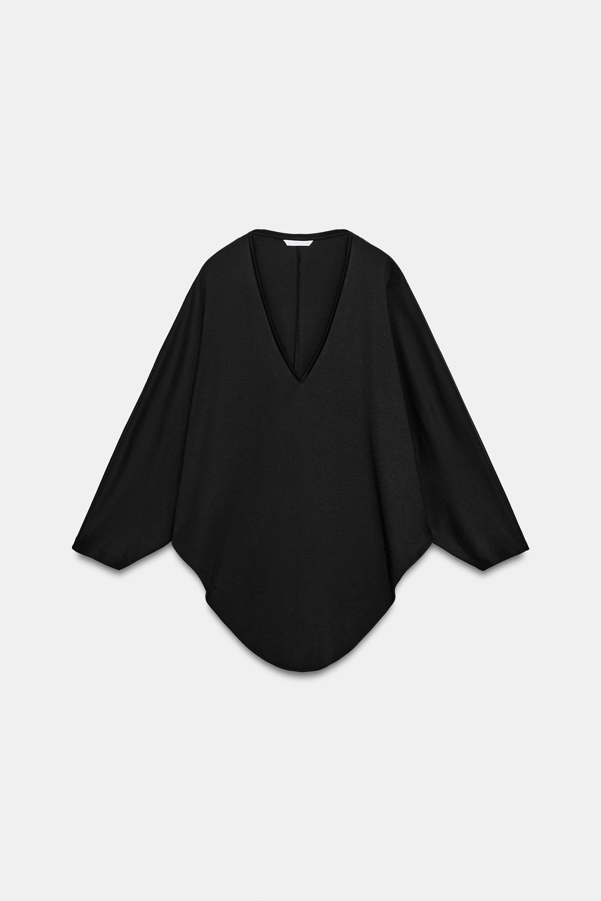 Zara SUPIMA® PELERİN T-SHIRT görsel 6