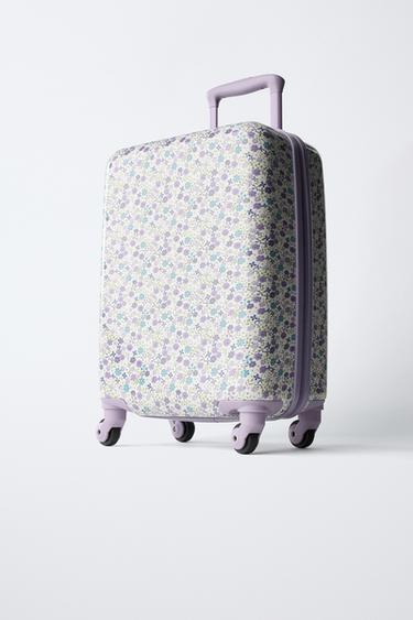 FLORAL TRAVEL SUITCASE - Mauve Purple by Zara - Image 1