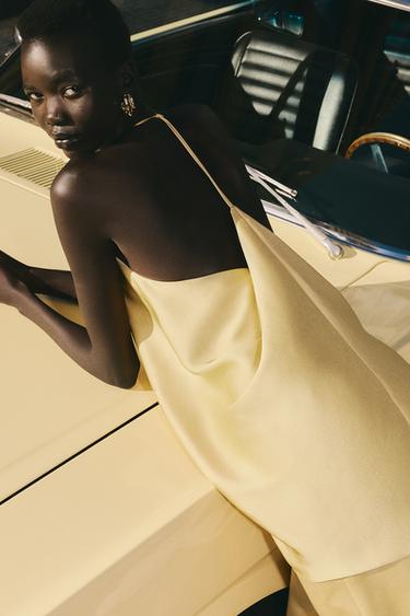 ZW COLLECTION SATIN HALTER TOP - Golden by Zara