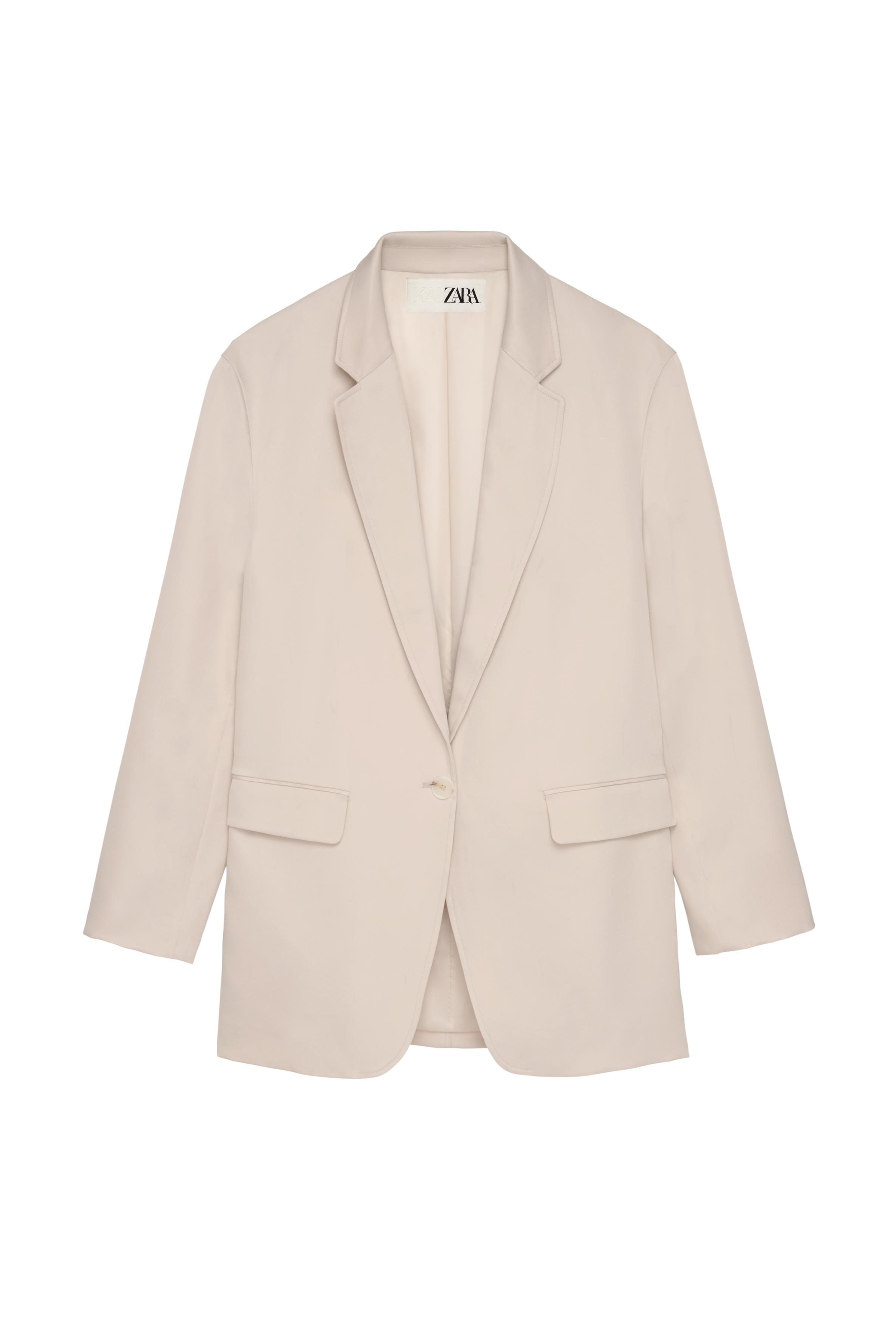 ZARA SATIN popular EFFECT BLAZER KAIA X ZARAnSTONE