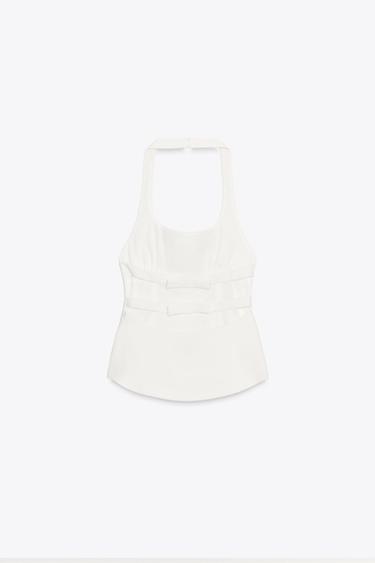 TOP HALTER LACETS - Blanc de Zara - Image 5