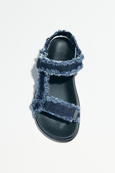 DENIM PLATFORM SANDALS - Denim Blue by Zara
