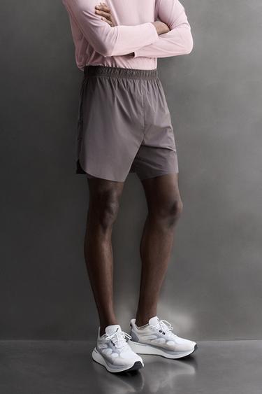 PANTALONES CORTOS RUNNING 2 EN 1 - Morado de Zara