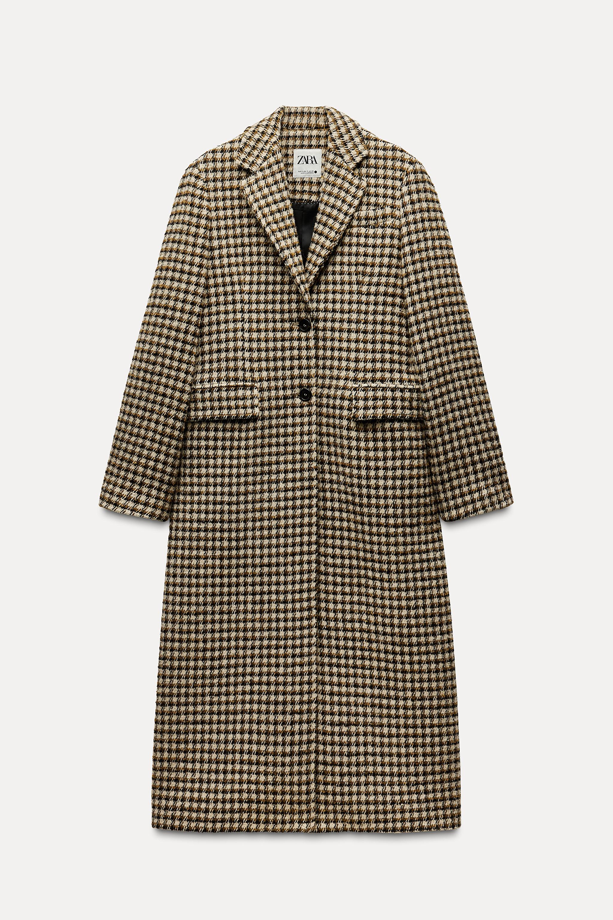 【初売り】 PLAID LONG COAT States United ZARA | Ecru/Yellow - COLLECTION ZW ジャケット・アウター