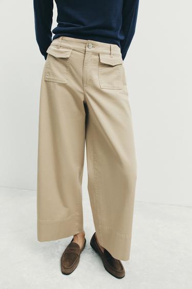 CULOTTE TROUSERS WITH POCKETS - Light camel by Zara