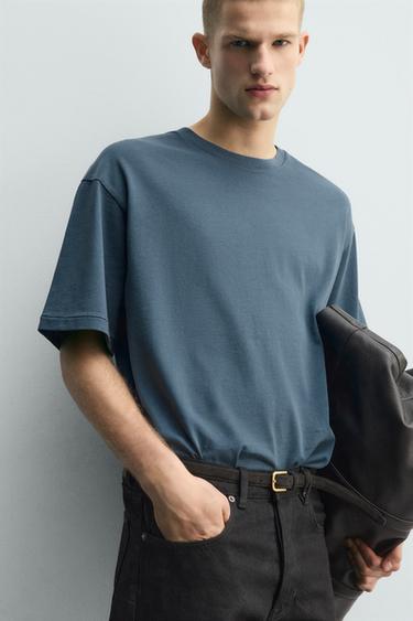 RELAXED FIT PATCH T-SHIRT - Blue by Zara - Image 4