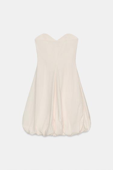 SWEETHEART NECKLINE BALLOON DRESS - Pale pink by Zara - Image 5