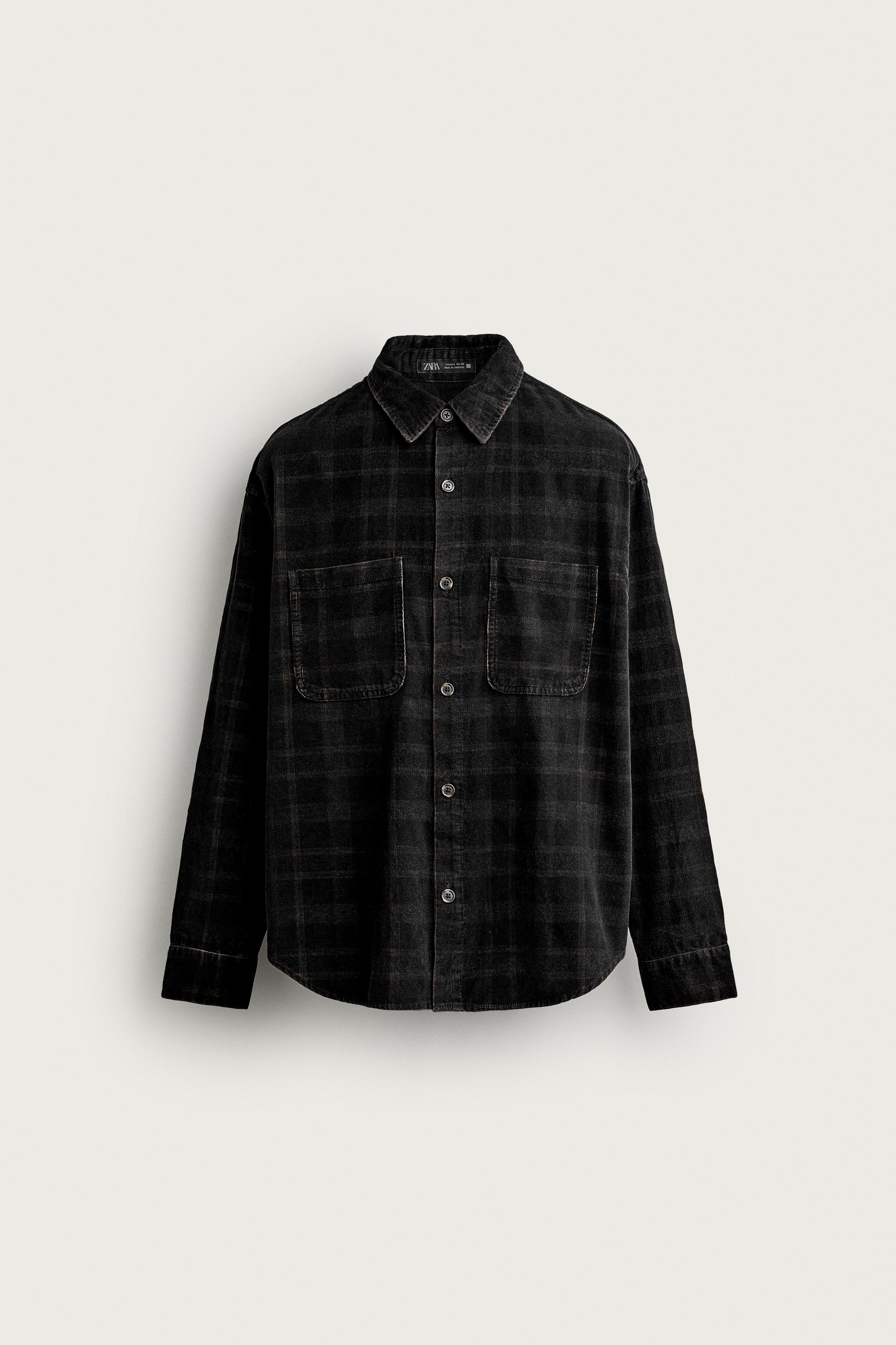 WASHED PLAID CORDUROY SHIRT