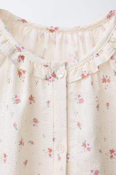 CHEMISE À IMPRIMÉ FLEURS - Écru de Zara - Image 2