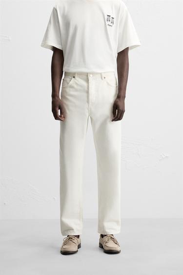 STRAIGHT FIT REGULAR -FARKUT - Oyster-white Zaralta