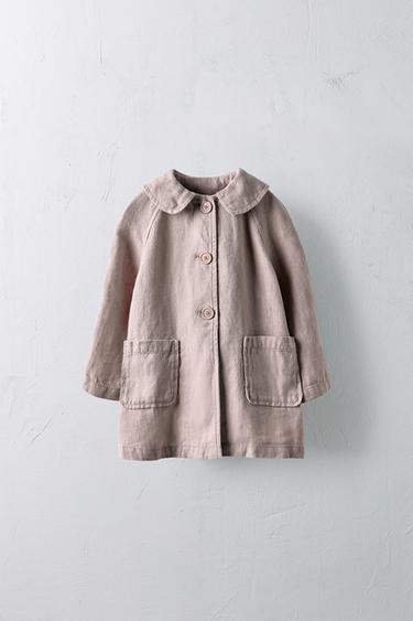 2-5 YEARS/ LIMITED EDITION 100% LINEN TRENCH COAT - Dusty pink by Zara