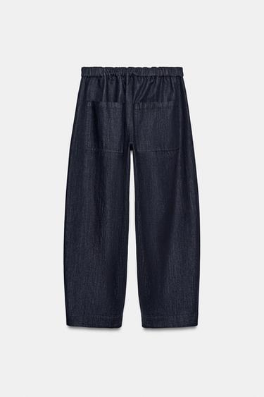 ZW COLLECTION DENIM TROUSERS WITH POCKETS - Blue by Zara - Image 5