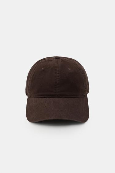 ОДНОТОННАЯ КЕПКА ИЗ САРЖИ — КОРИЧНЕВЫЙ от Zara