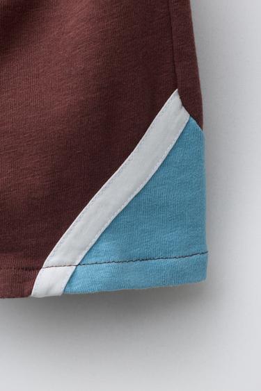 SHORT EN MOLLETON AVEC DÉCOUPES - Bleu clair de Zara - Image 3