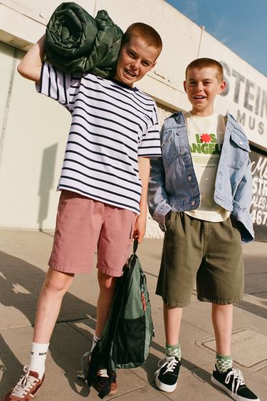STRIBET, TUNG T-SHIRT MED MÆRKE - striber fra Zara