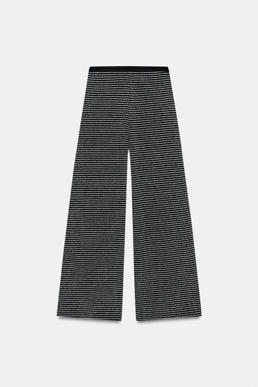 PANTALON BOUCLÉ À RAYURES - Noir / Écru de Zara - Image 7