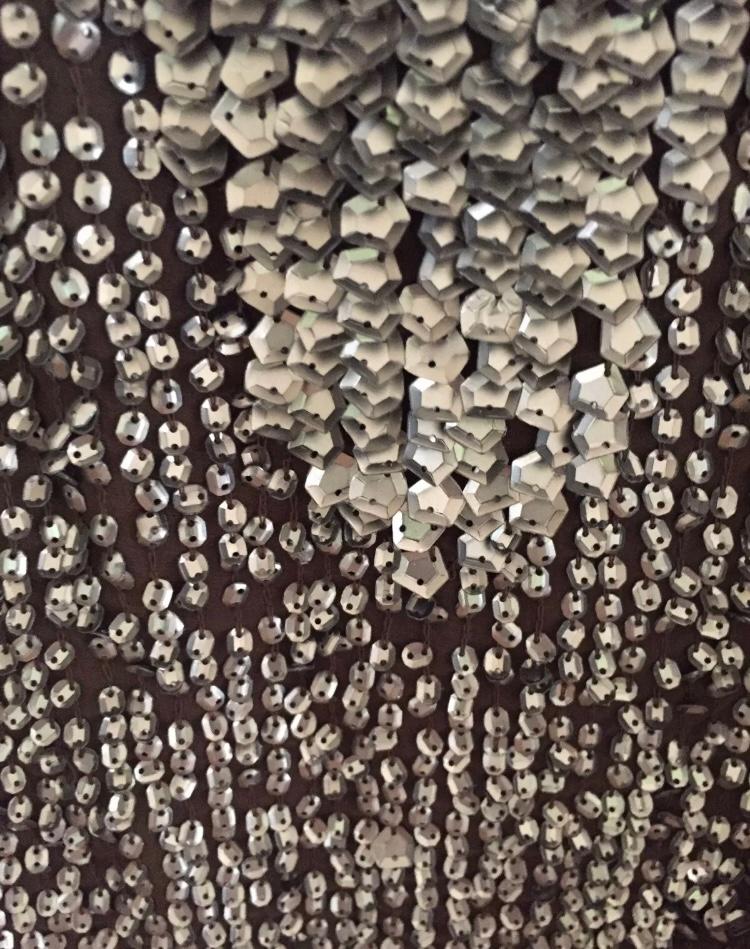 ZARA SEQUIN KHAKI BROWN MINI DRESS - Image 5