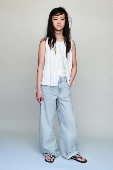 JEAN À JAMBES LARGES - Bleu clair de Zara