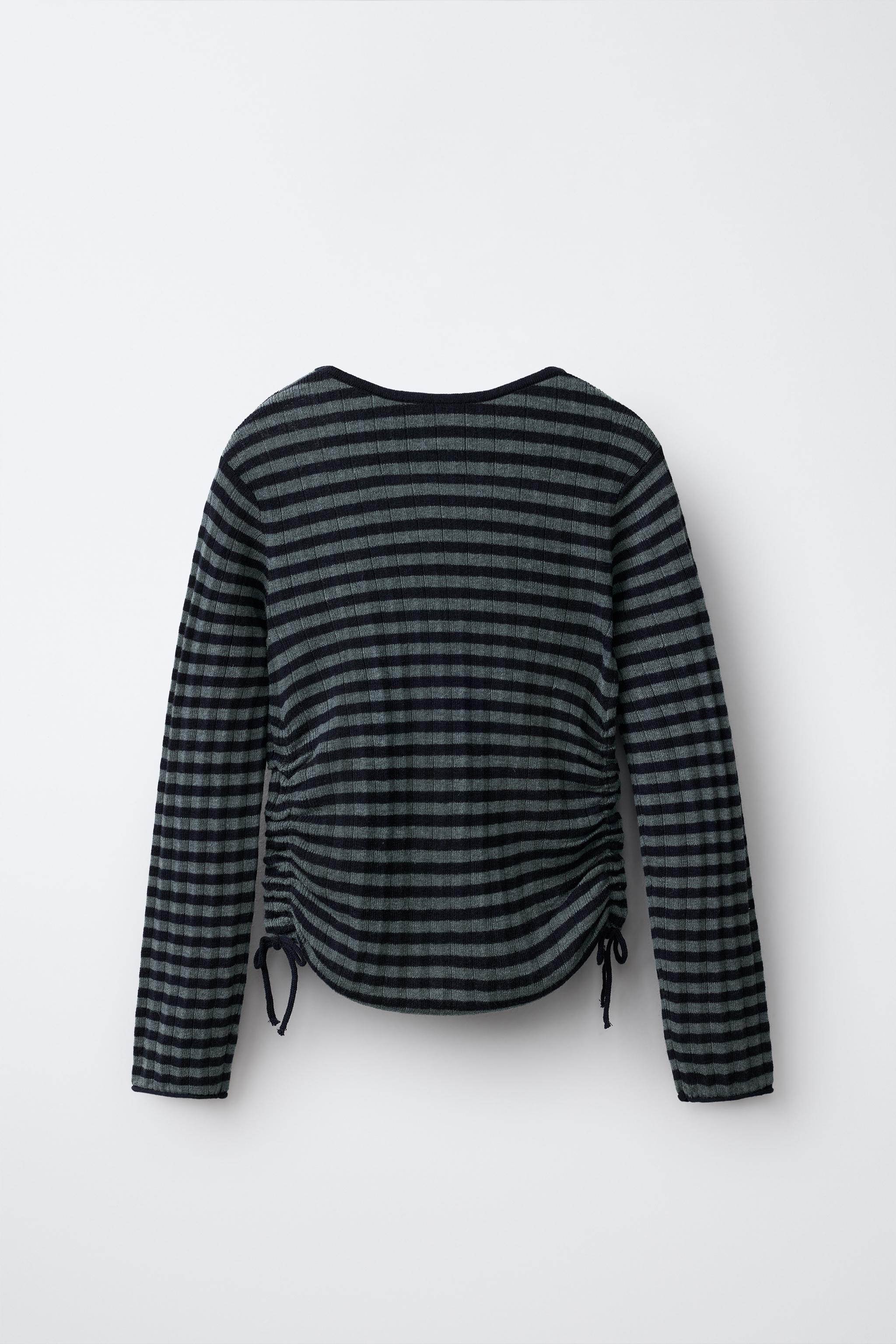 Детские свитеры Zara STRIPED RUCHED KNIT JUMPER — фото 2