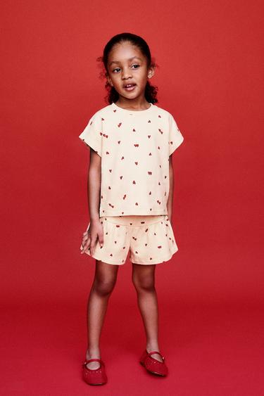 CAMISETA ESTAMPADA - Rojo de Zara