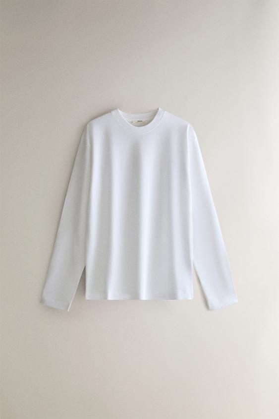 LANGARM-BAUMWOLLSHIRT - Weiß von Zara - Bild 0