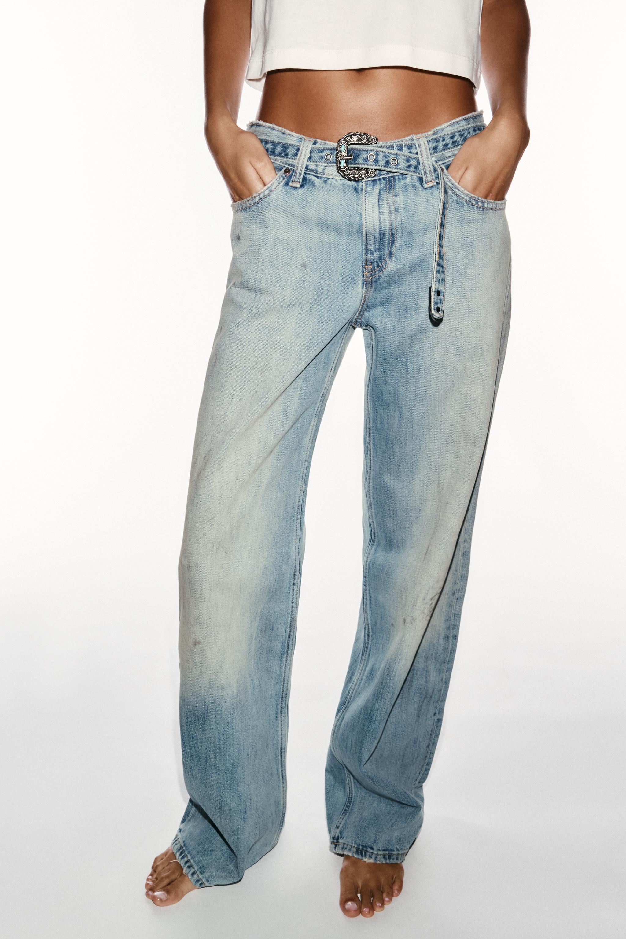 JEANS SLOUCHY FIT TAILLE BASSE AVEC CEINTURE TRF
