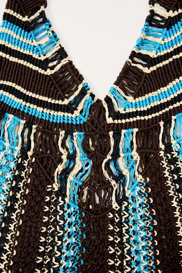 LIMITED EDITION STRIPED BRAIDED MAXI BUCKET BAG - Multicoloured by Zara - Image 4