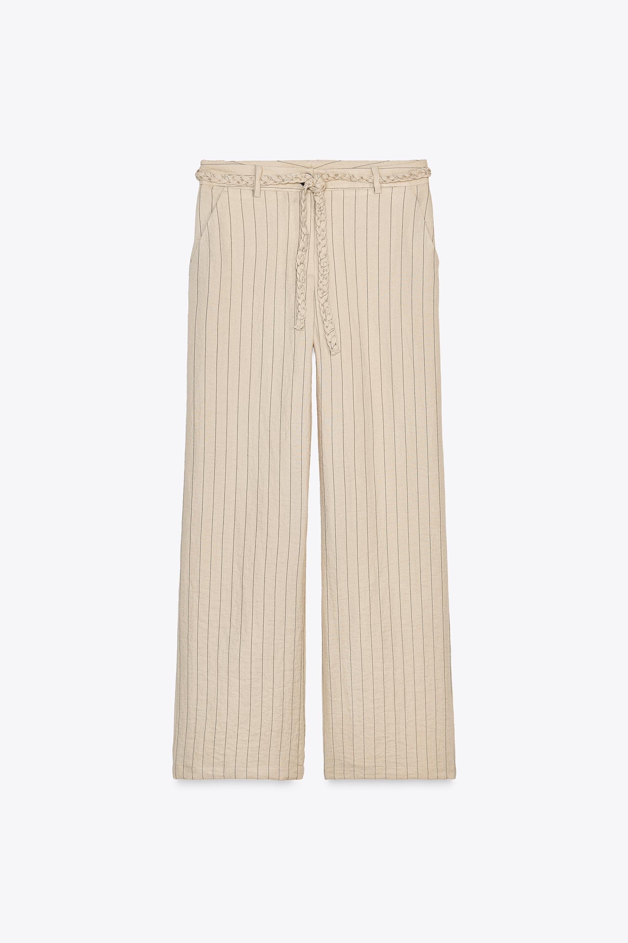 ZARA × MAISON SPECIAL ベルトストライプパンツ 新品タグ付き】ZARA ベルトつきストライプパンツ X MAISON