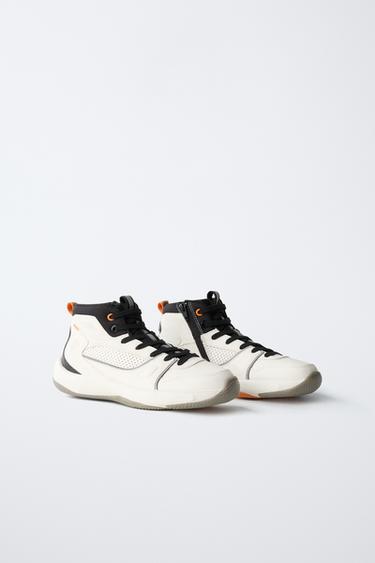 Zara SPORTY HIGH TOP SNEAKERS - White