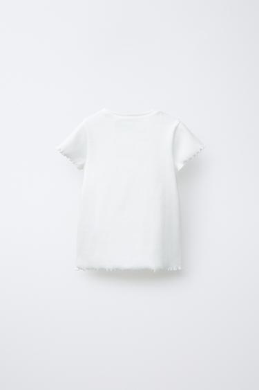 EMBROIDERED RIBBED TOP - White by Zara - Image 1
