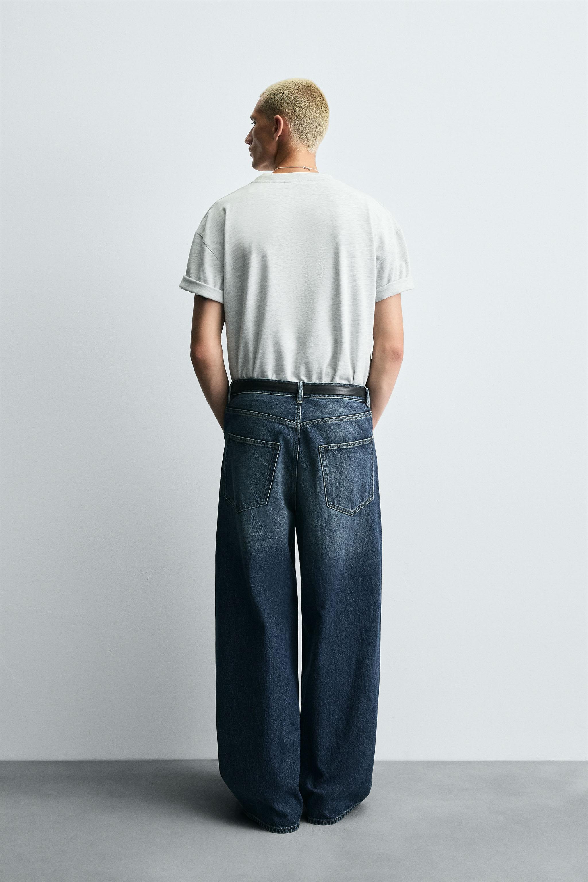 ZARA スーパーバギーフィットジーンズ EU34 JP28 ブルー/グリーン スーパーバギーフィットジーンズ - ブルー/グリーン | ZARA