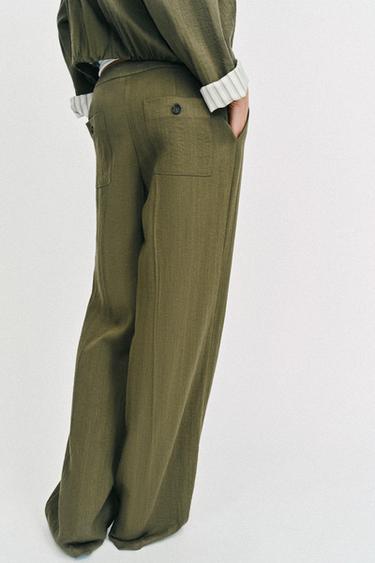 STRAIGHT-LEG TROUSERS WITH FRONT SEAM - Khaki by Zara - Image 5