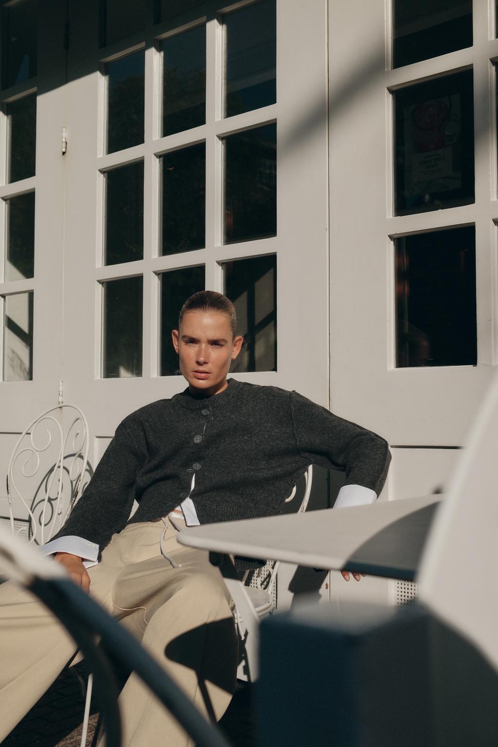 CHAQUETA PUNTO COMBINADA