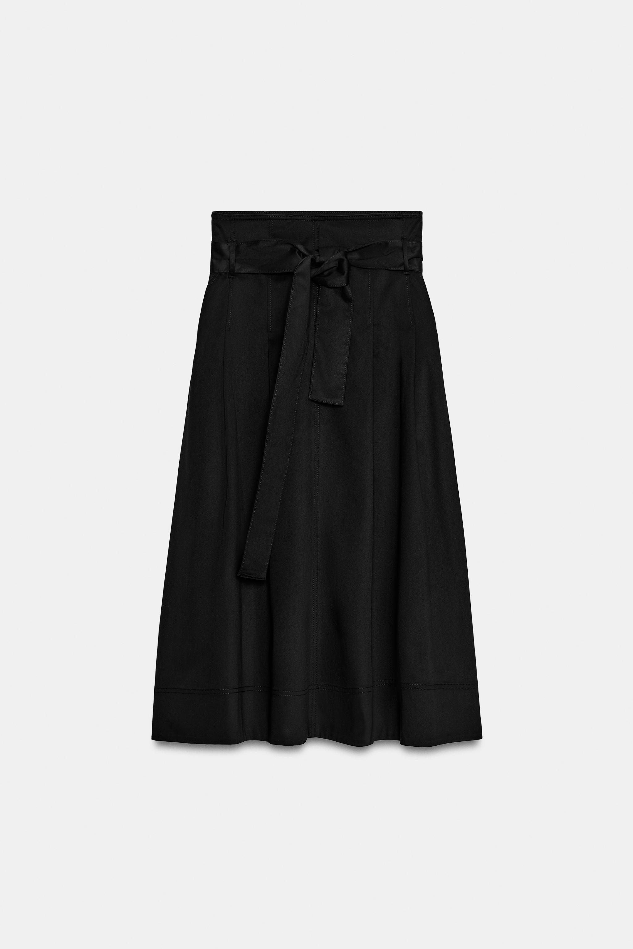 Женские юбки Zara ZW COLLECTION BELTED MIDI SKIRT — фото 5