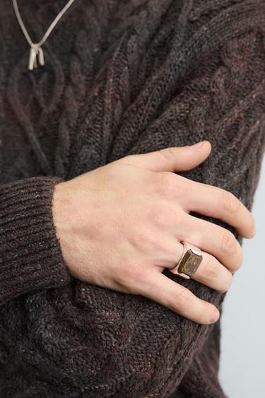 Zara COMBINED STONE RING - Silver - Image 0